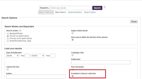 Search Options